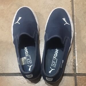 #0122 Puma Men's Navy Slip-On Sneakers